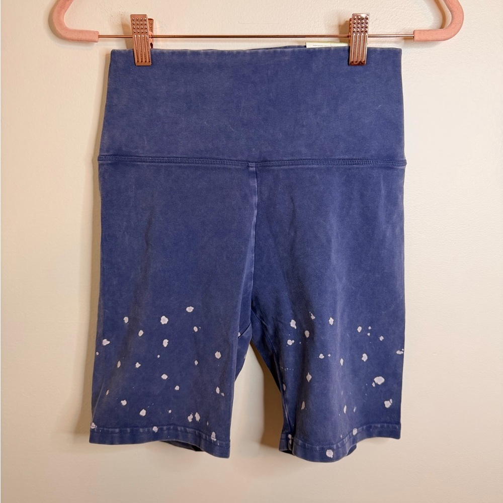 Aerie Women's Blue Bike Shorts with White Accents